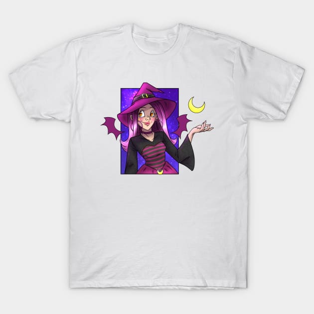 Crescent Moon Witch T-Shirt by Fizzy Vee